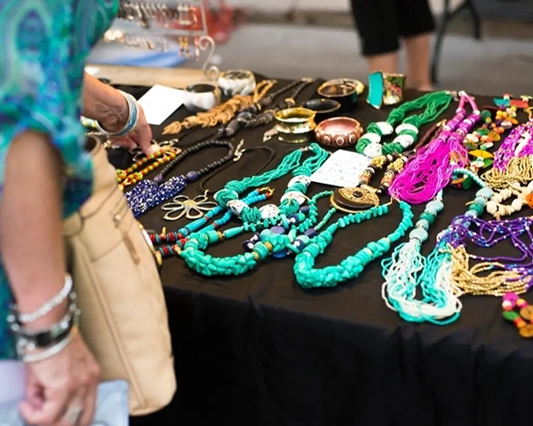 jewelry booth at market