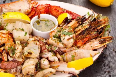 seafood on a platter