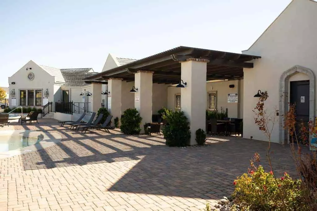 pool deck and patio