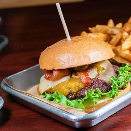 burger and fries