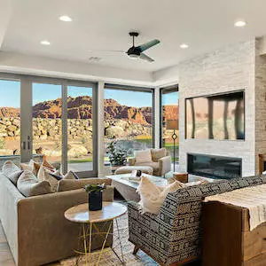 living room with great view