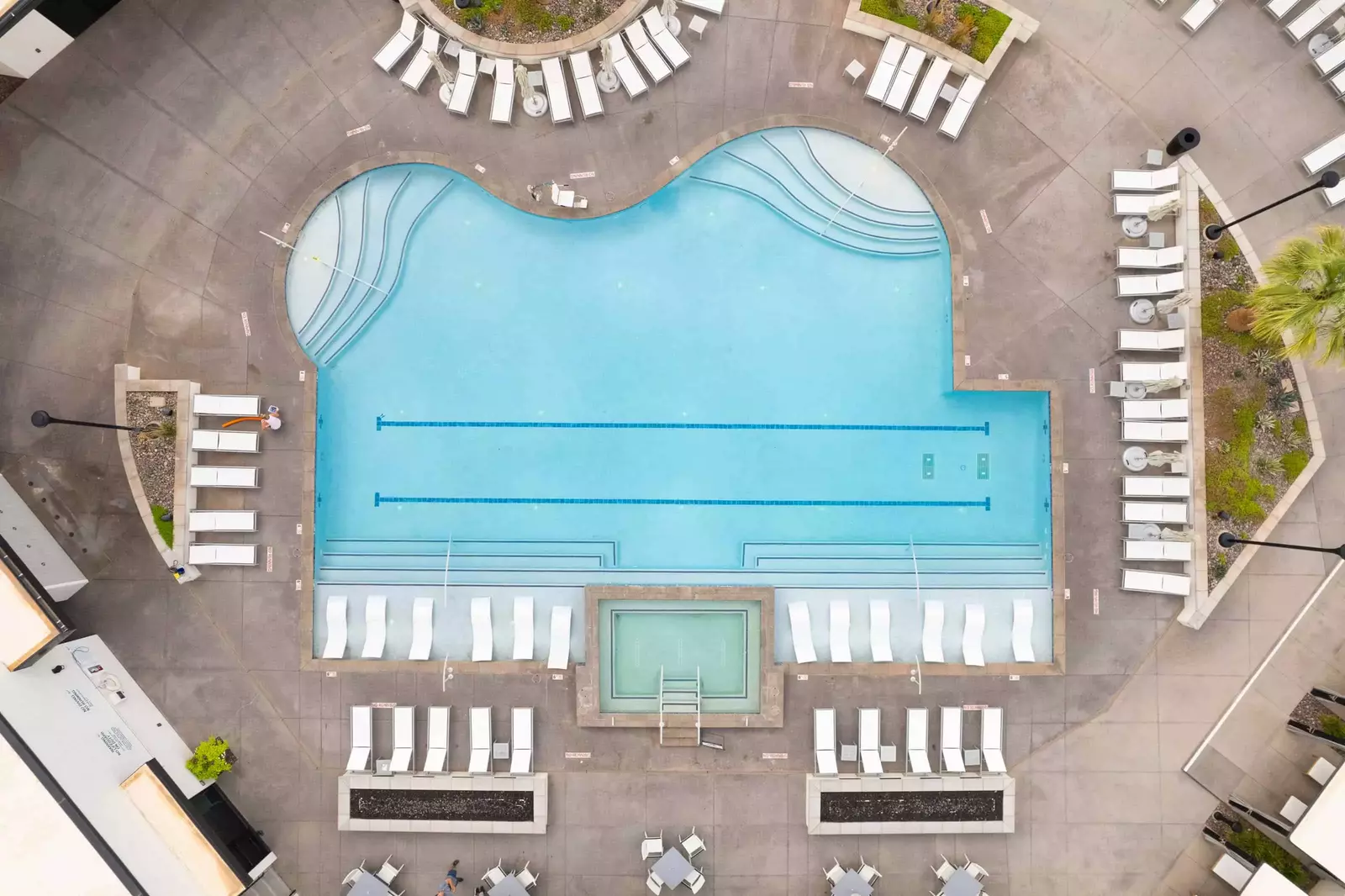 Desert Color Aerial of Pool and Hot Tub