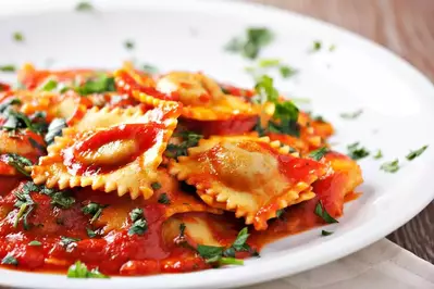 ravioli on a white plate