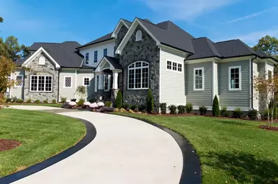 a large suburban home in a neighborhood 