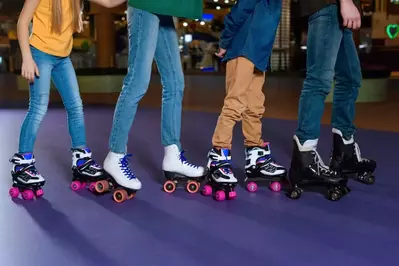 friends roller skating together