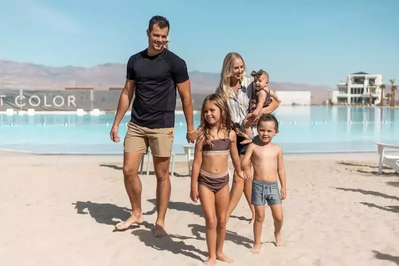 Family at Desert Color sandy beach