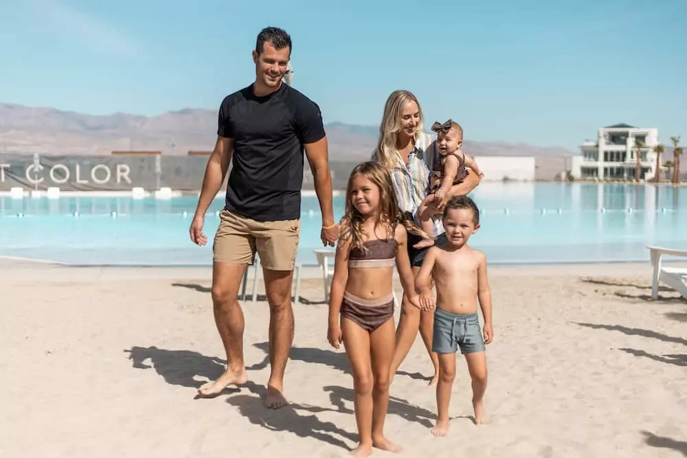 Family at Desert Color sandy beach