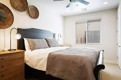 bedroom in a red rock vacation rental