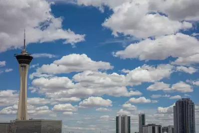 stratosphere and skyline in Las Vegas