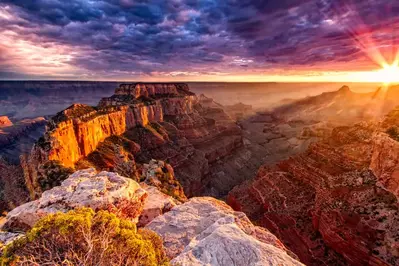 Grand Canyon North Rim at sunset