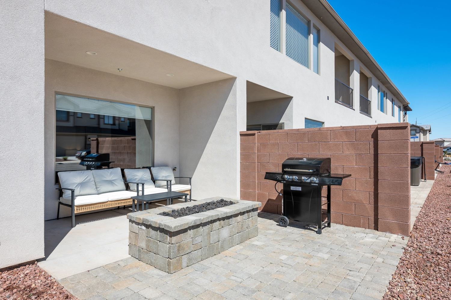Patio Seating, Fire Table, Grill