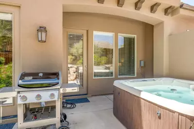 Back Patio with Private Hot Tub and Grill
