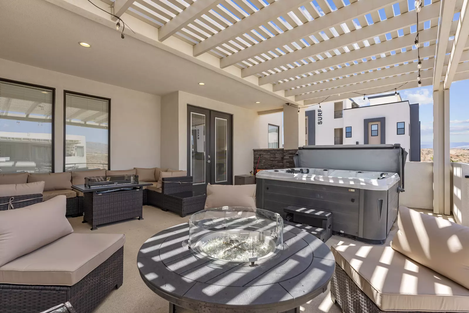 Private Hot Tub and Fire Table