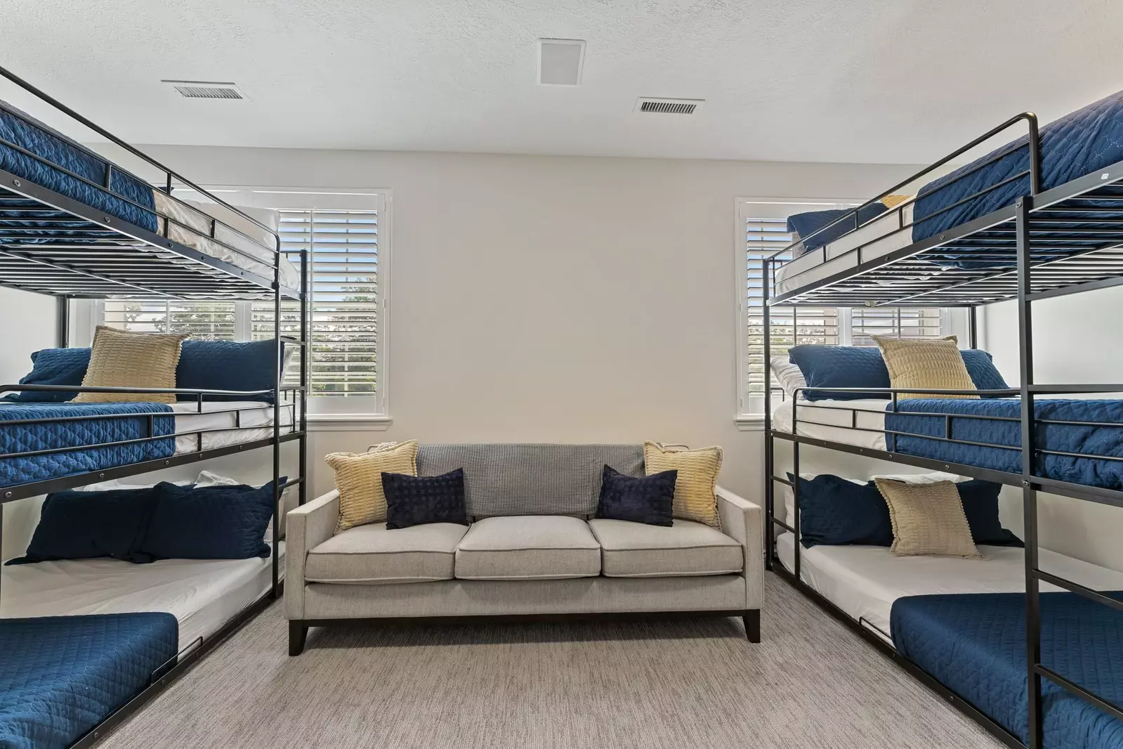 2 Double/Double/Double Bunk Beds