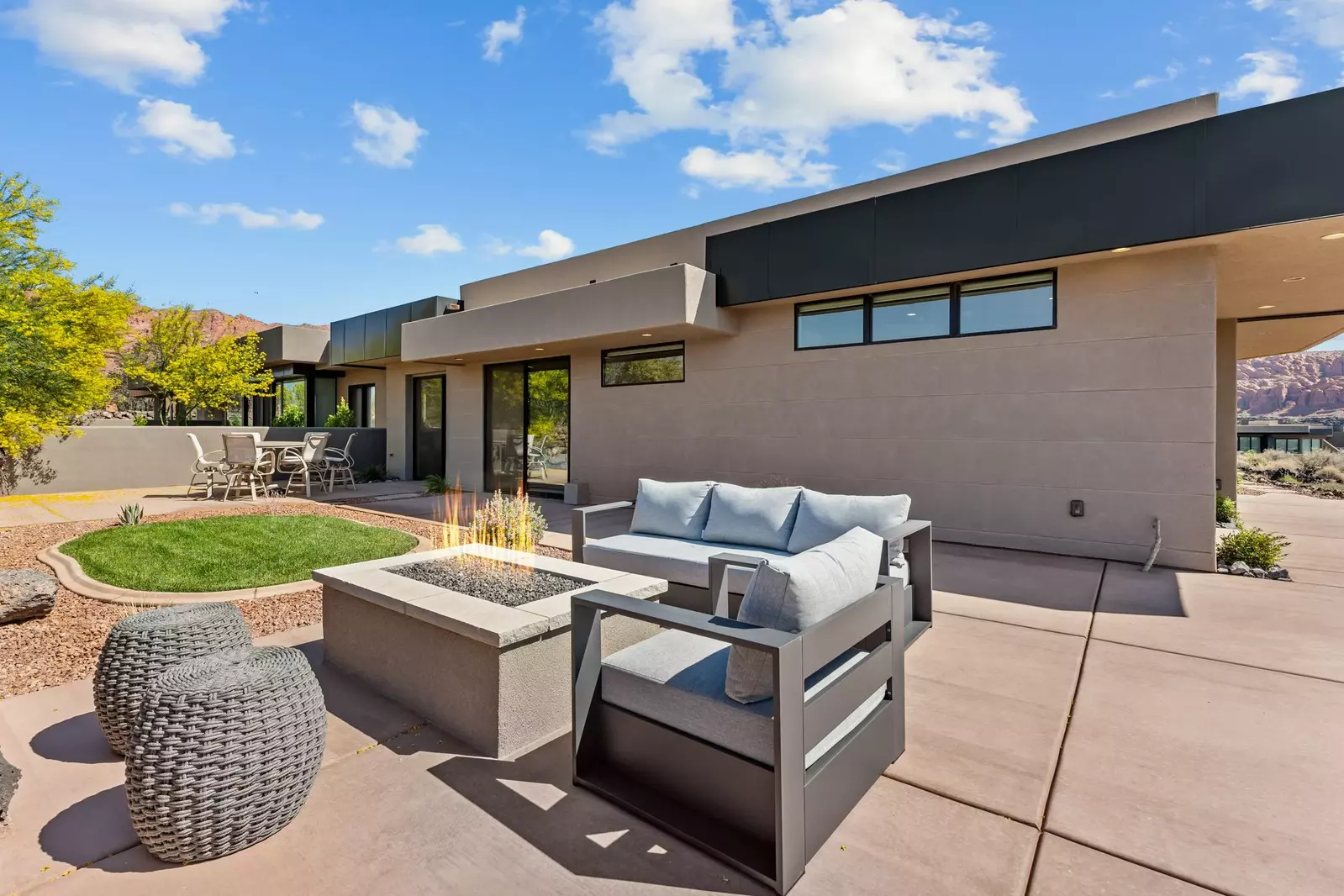 Fire Table and Patio Seating