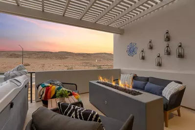 Balcony with Fireplace & Private Hot Tub