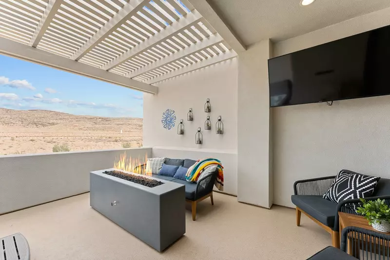Balcony with Fireplace & TV