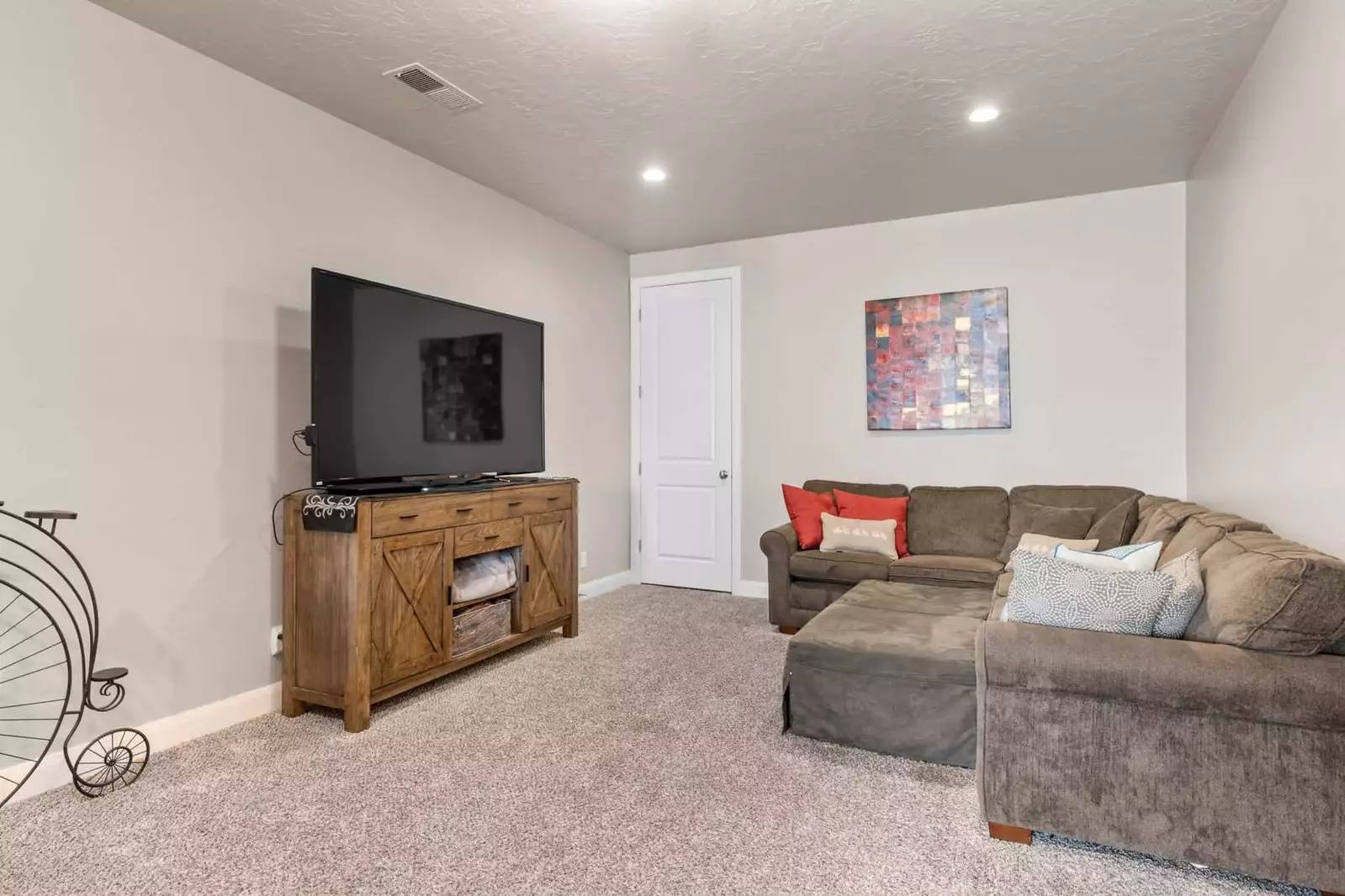 Family Room with Sectional and TV