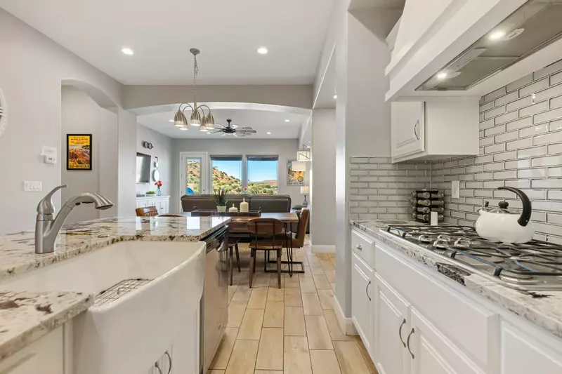 Kitchen, Dining Room, and Living Room View