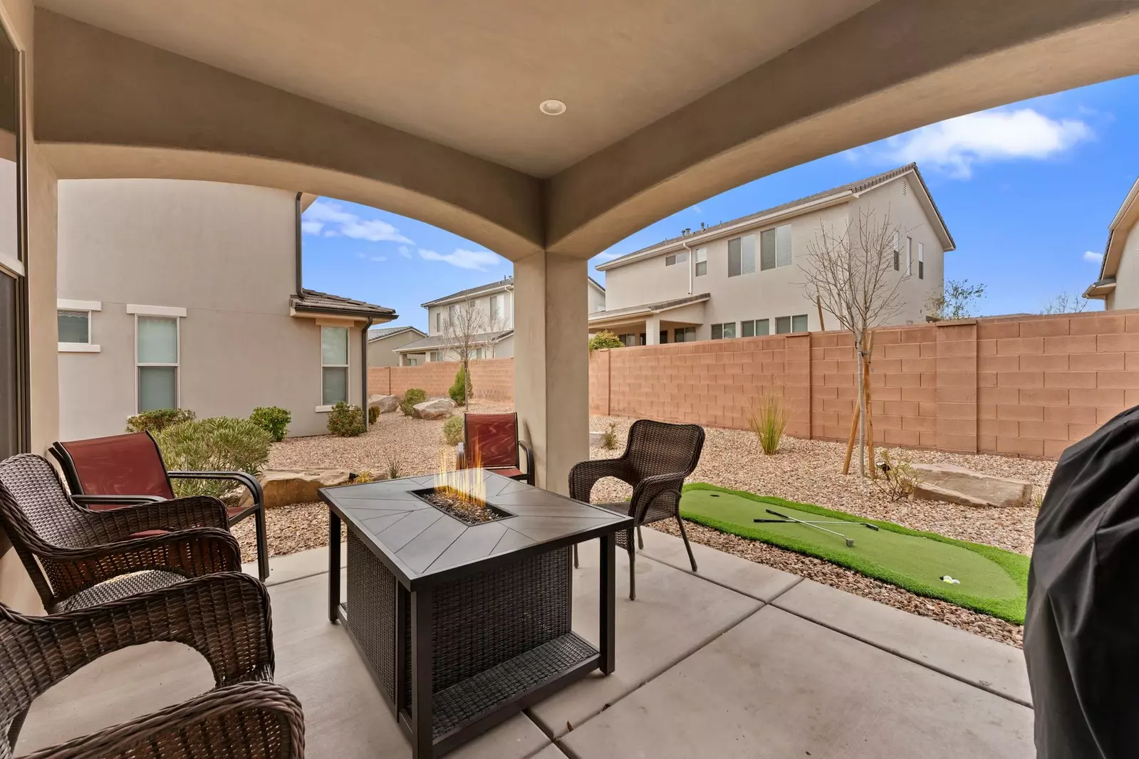 Patio with Fire Table