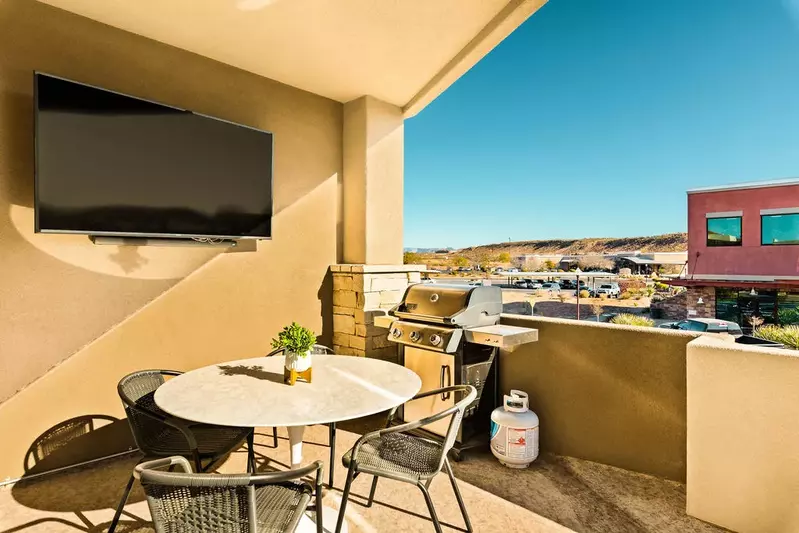 Balcony Seating and TV