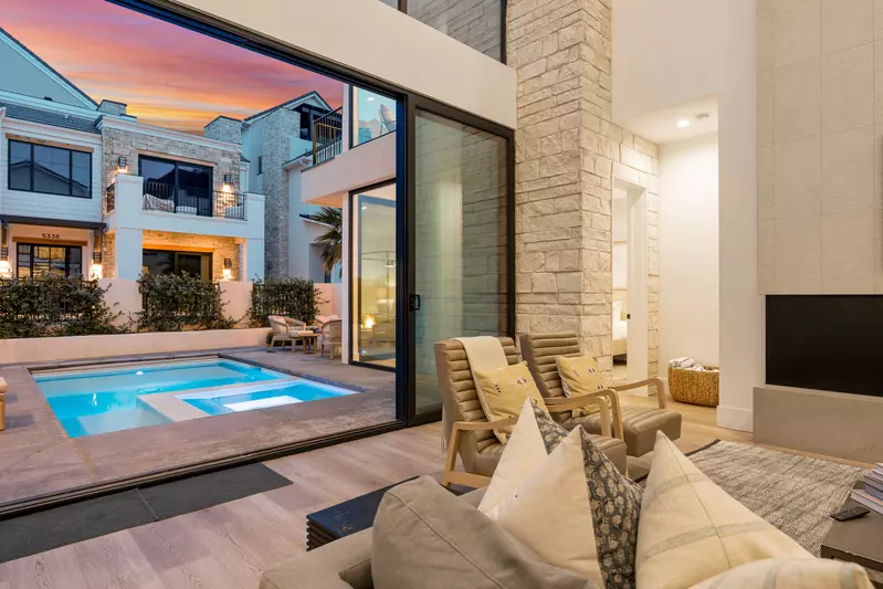 Living Room Looking Out to the Pool