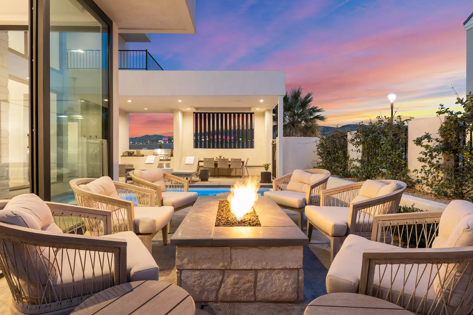 Fire Table Near Private Pool