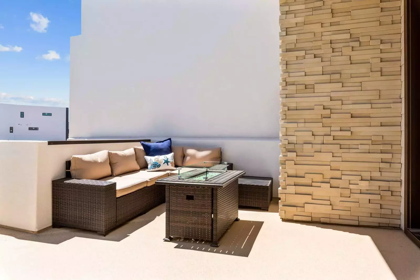 Private Patio with Fire Table