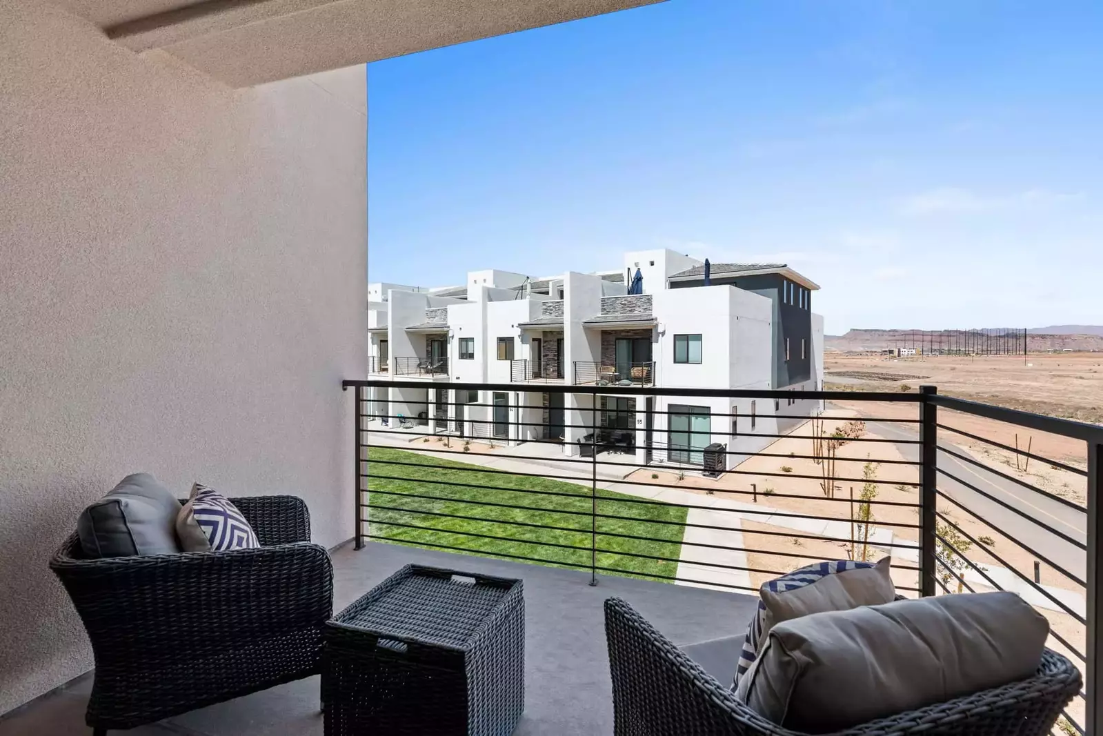 Balcony Overlooking Grass Area
