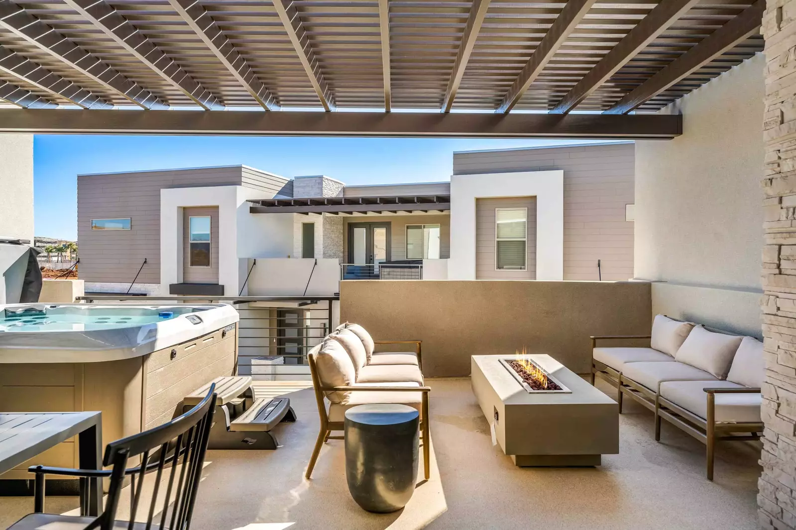 Upper Deck with Private Hot Tub and Fireplace