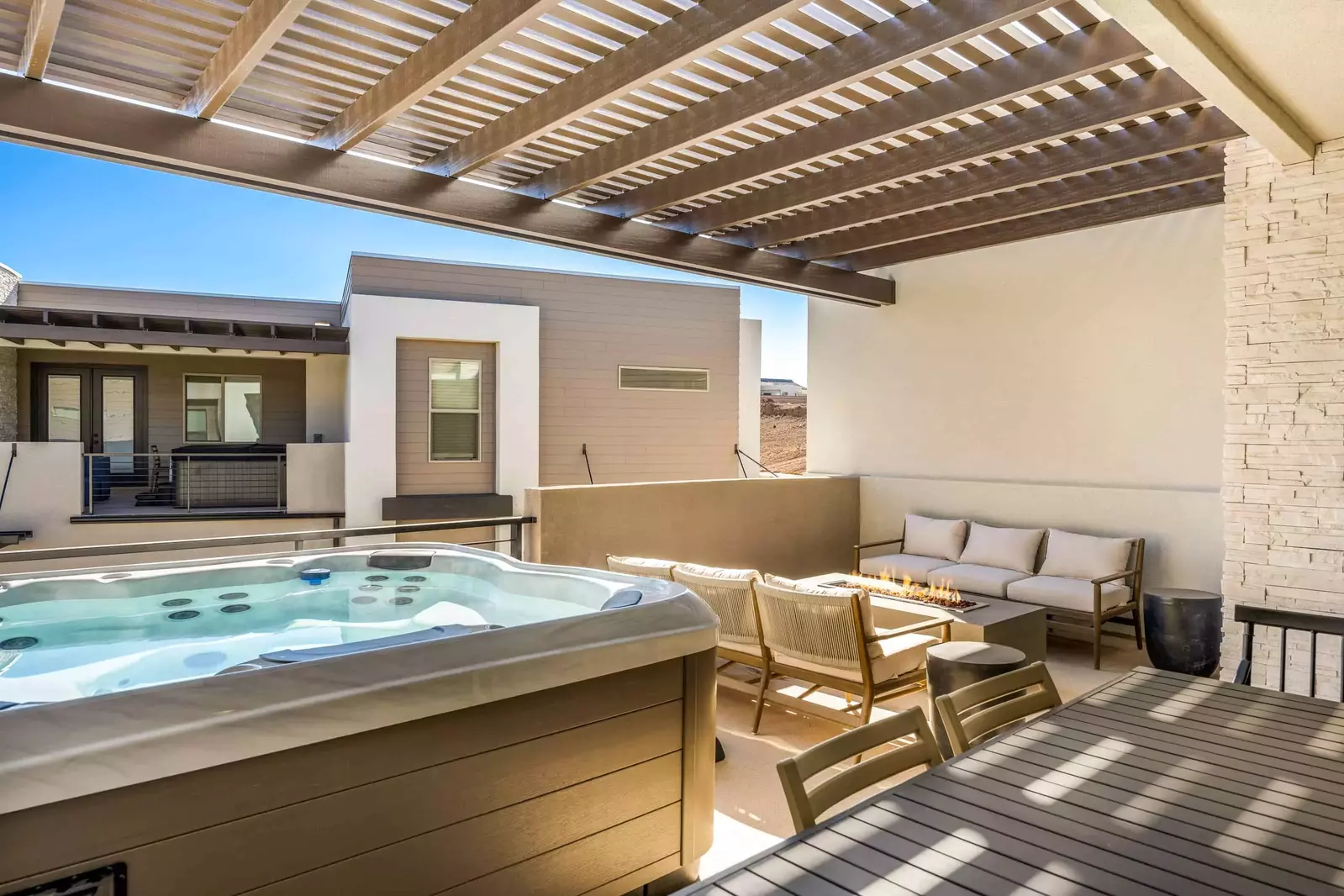 Upper Deck with Private Hot Tub and Fireplace