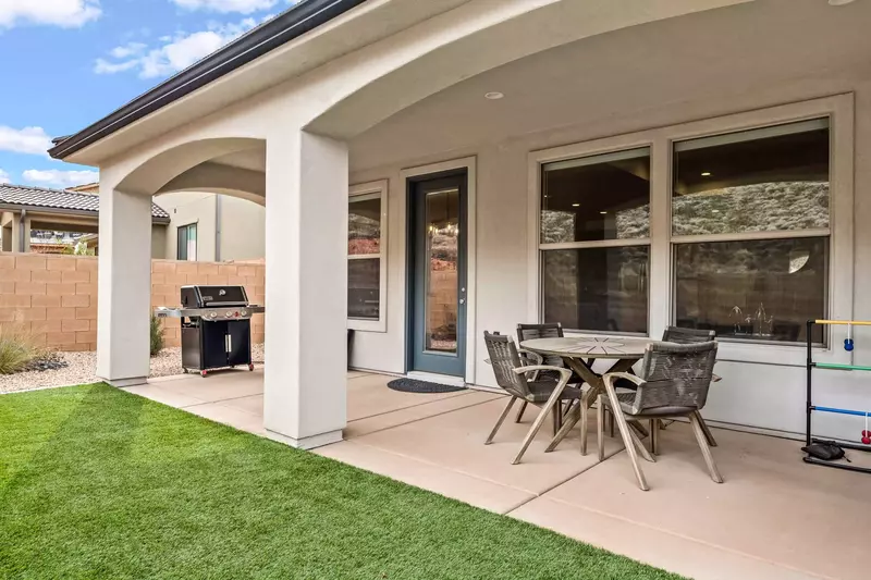 Backyard Seating and BBQ Grill