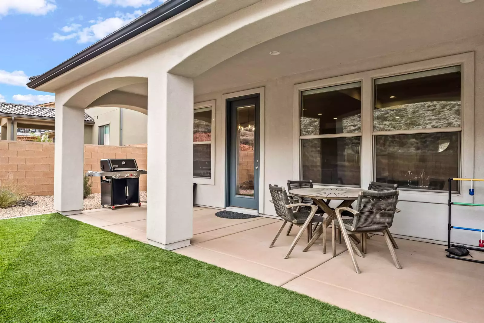 Backyard Seating and BBQ Grill