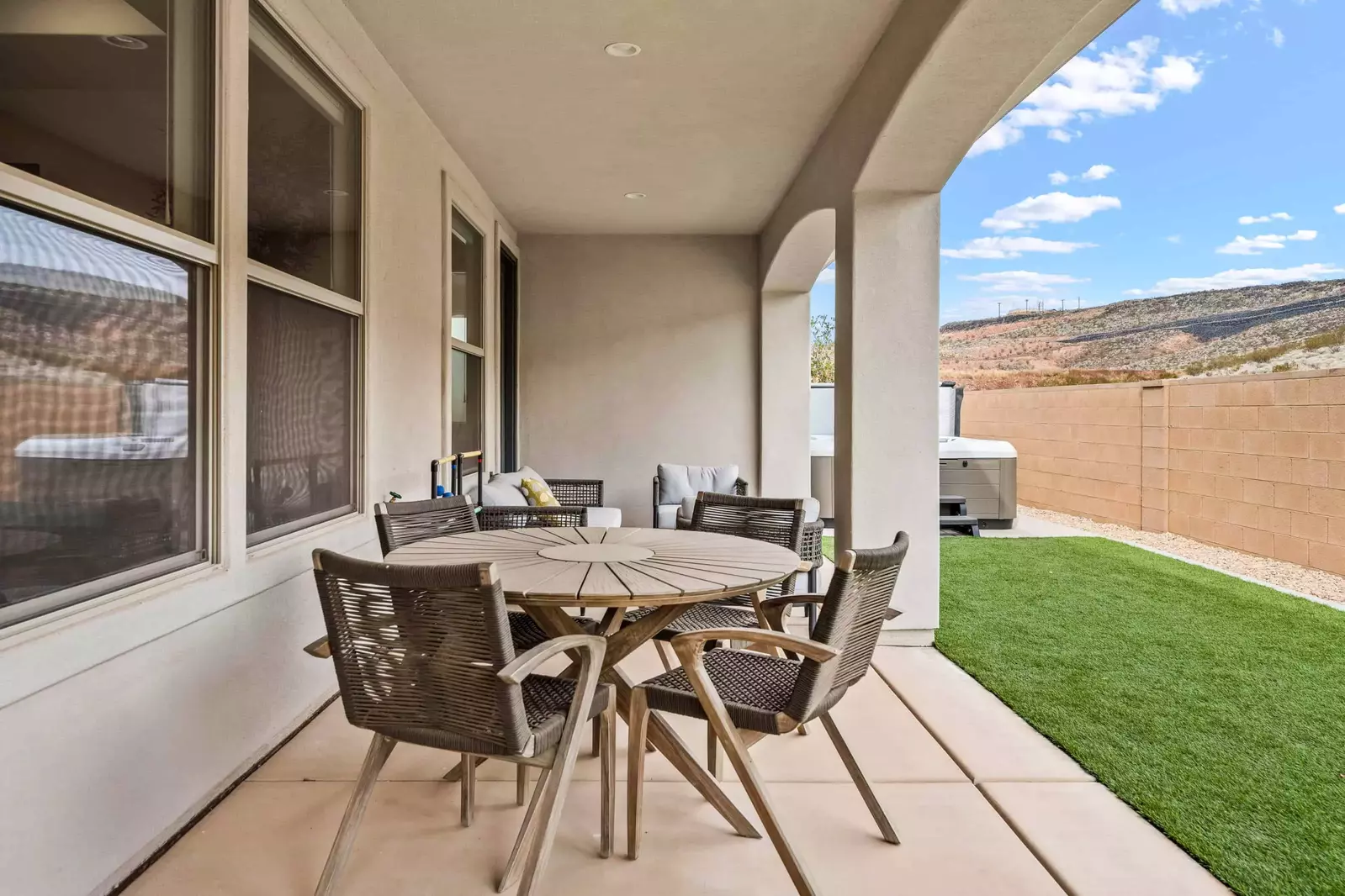 Outdoor Covered Patio Seating Area