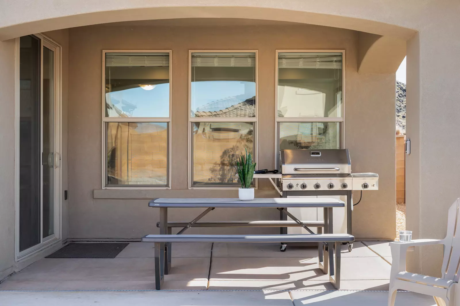 Outdoor Patio Table and BBQ Grill