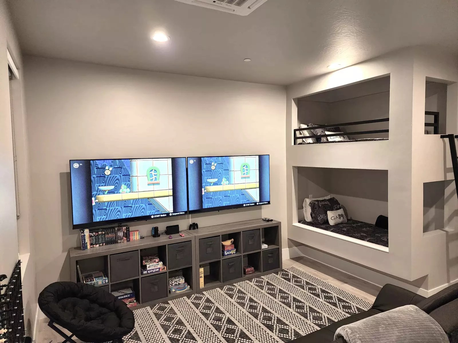 Loft Game Room with Twin / Twin Bunk