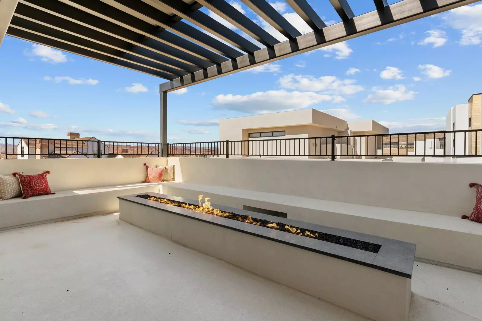 Fire Table, Covered Patio