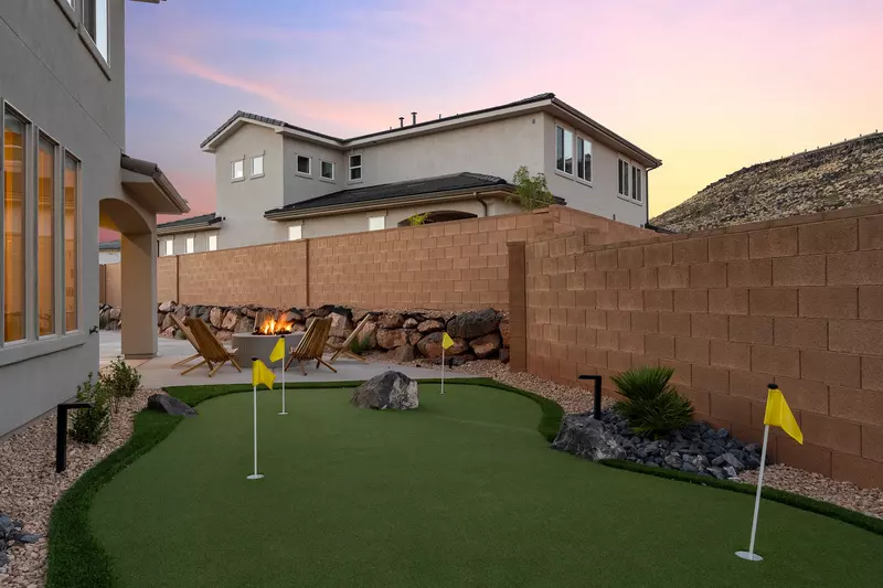 Backyard Fire Pit, Seating, & Putting Green