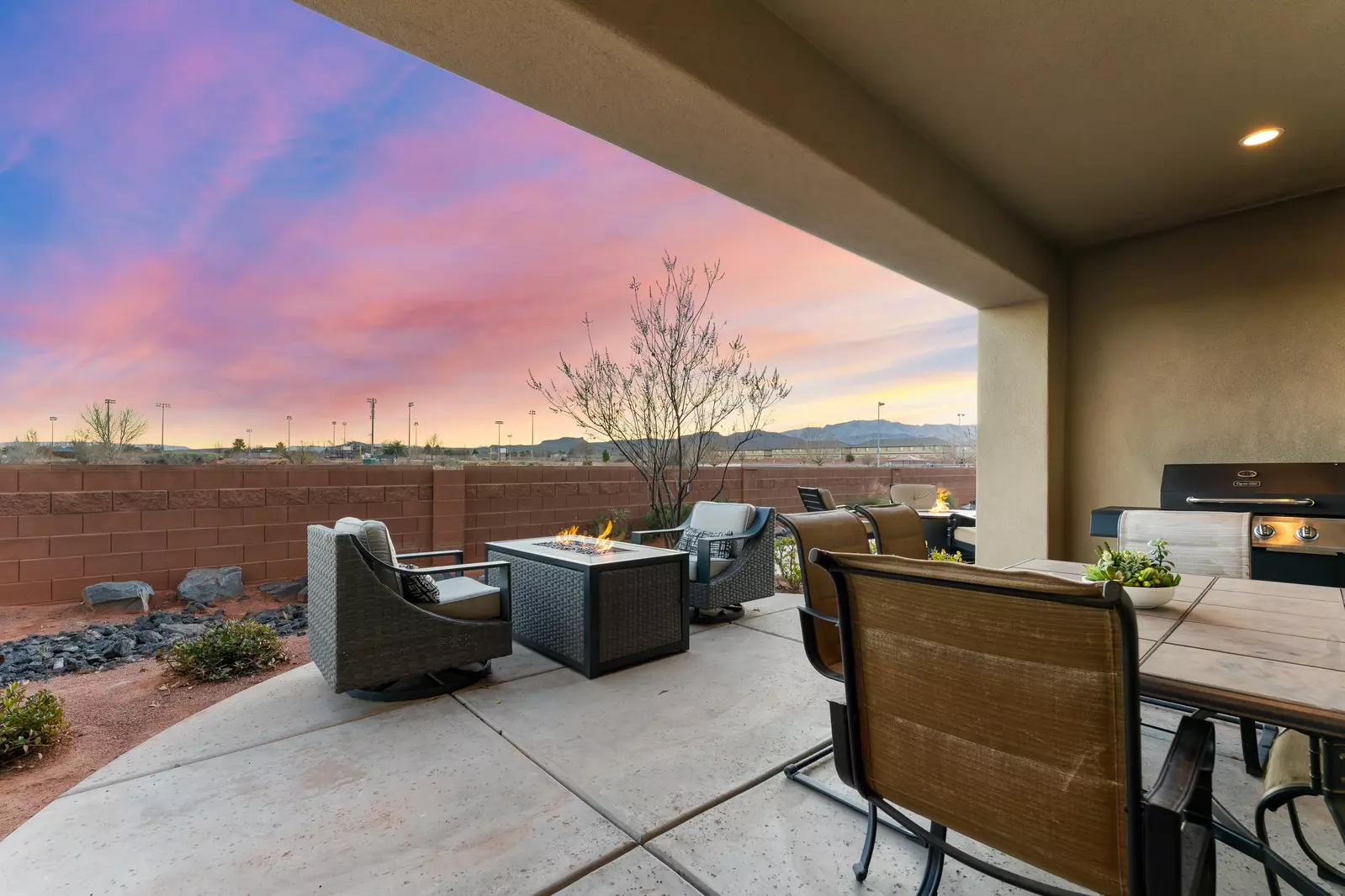 Back Patio and Firetable