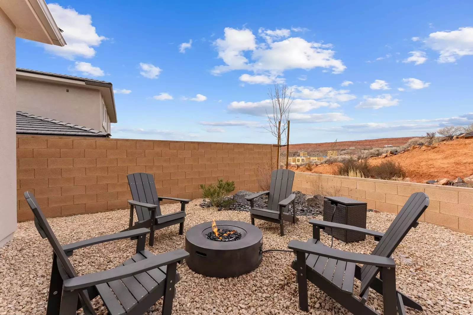 Patio Furniture and Fire Table