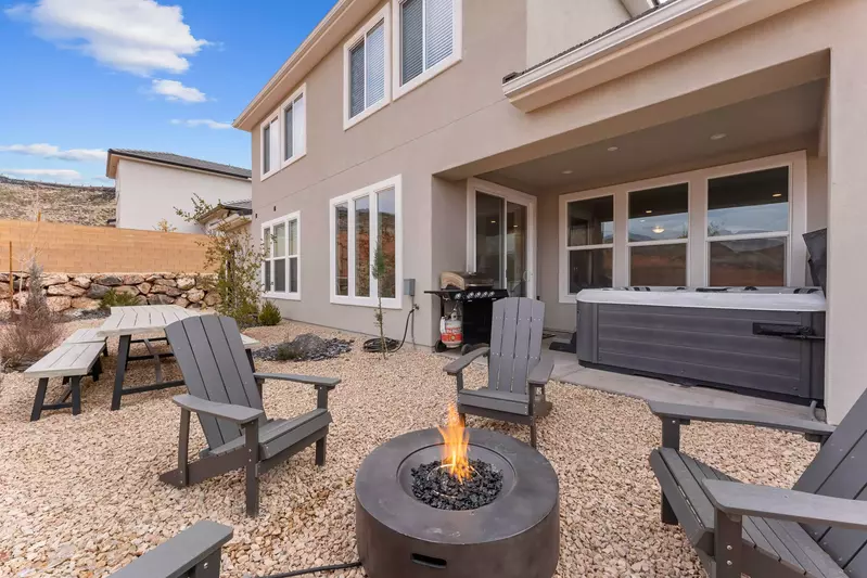 Patio Furniture, Fire Table and Hot Tub