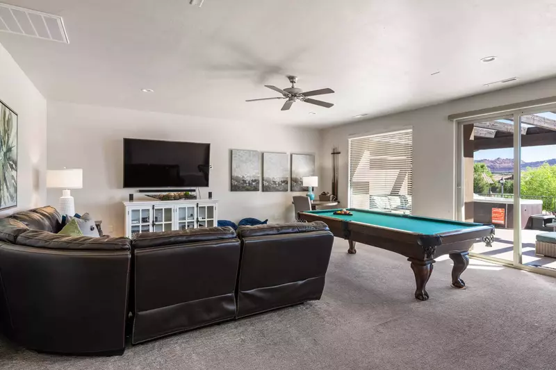 Pool Table and Living Space