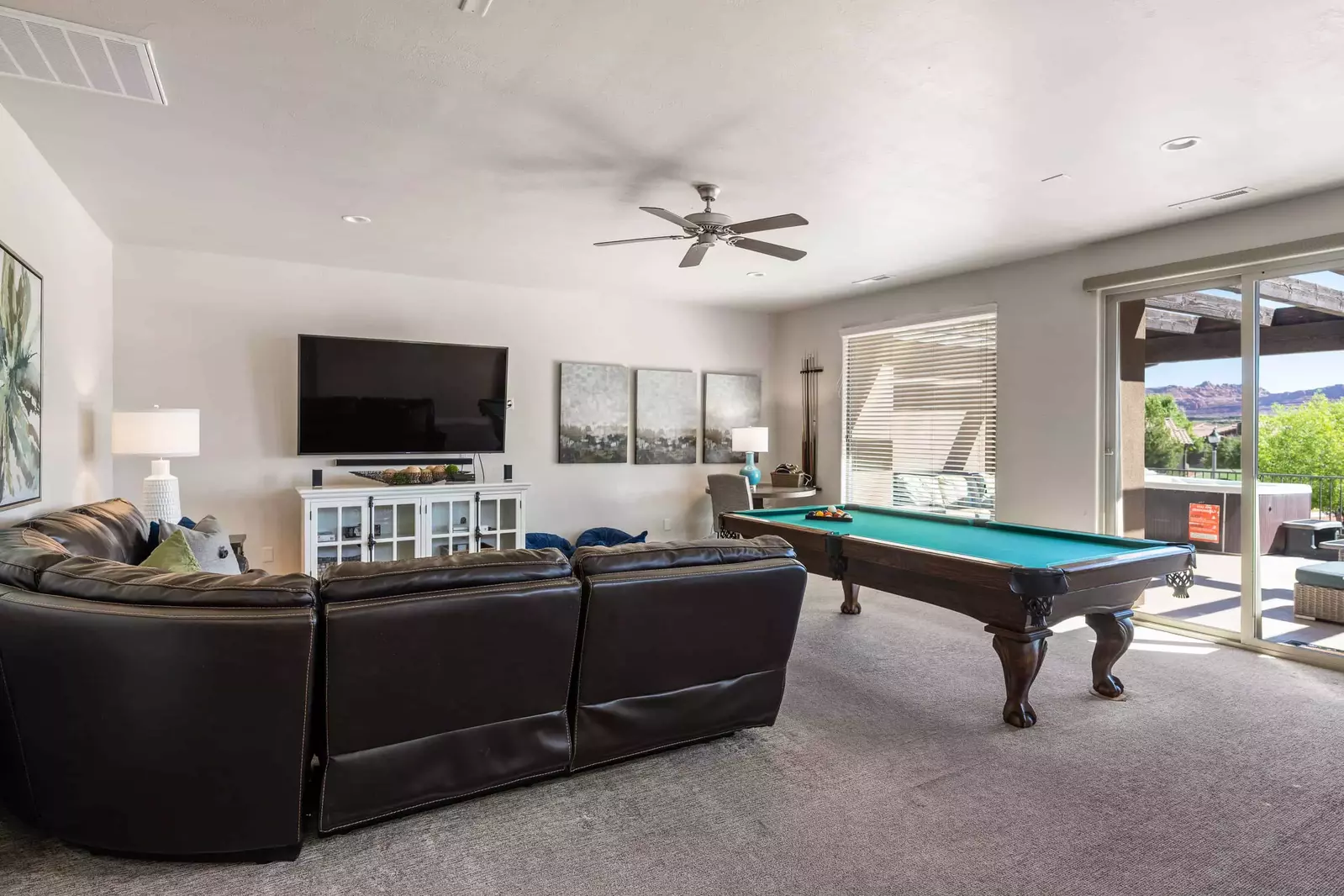 Pool Table and Living Space