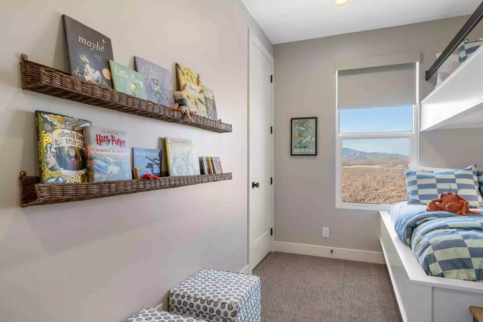 Books in 2 Twin/Double Bunks, 2 Twin Trundles Room