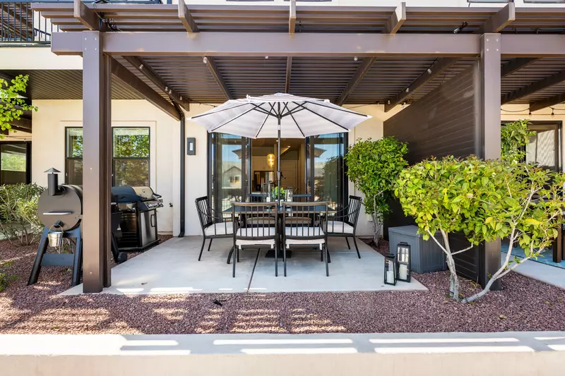 Pergola, Patio Seating, Grill