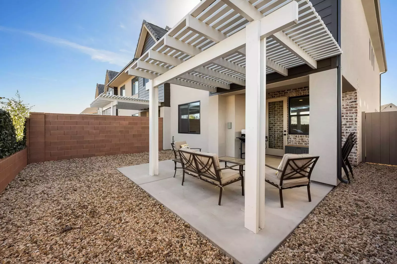 Pergola, Patio Seating, Grill, Private Backyard
