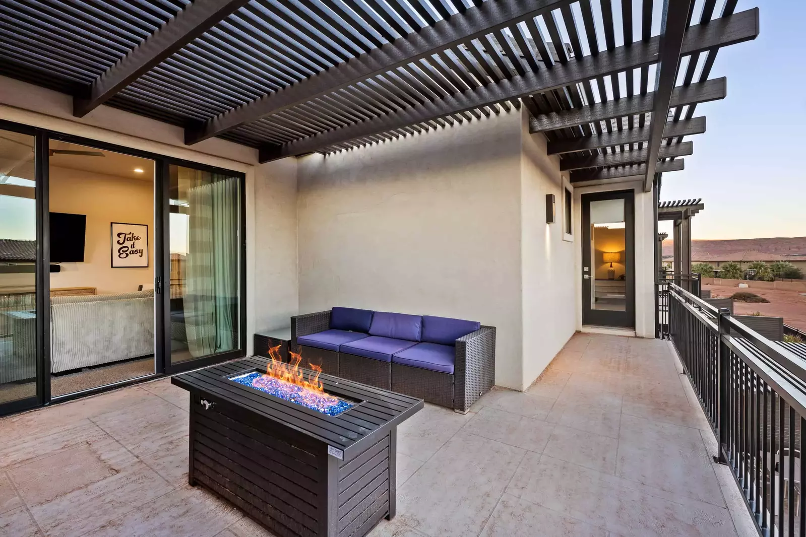 Balcony Seating with Fire Table
