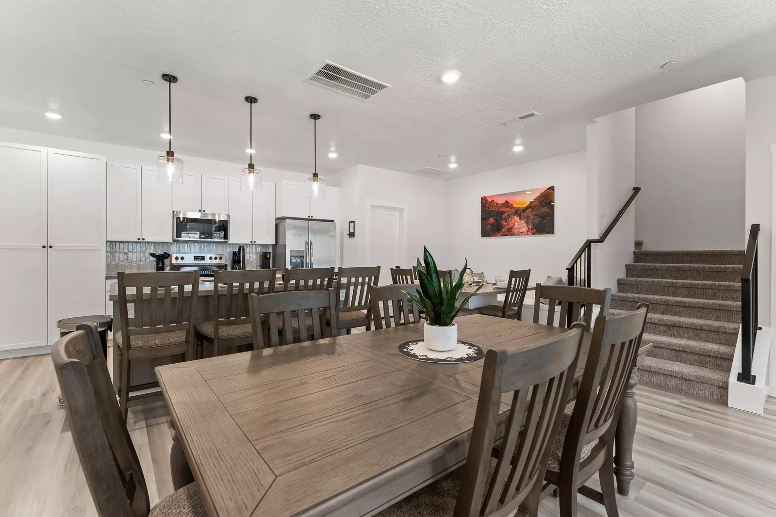 Dining Room Table and Kitchen