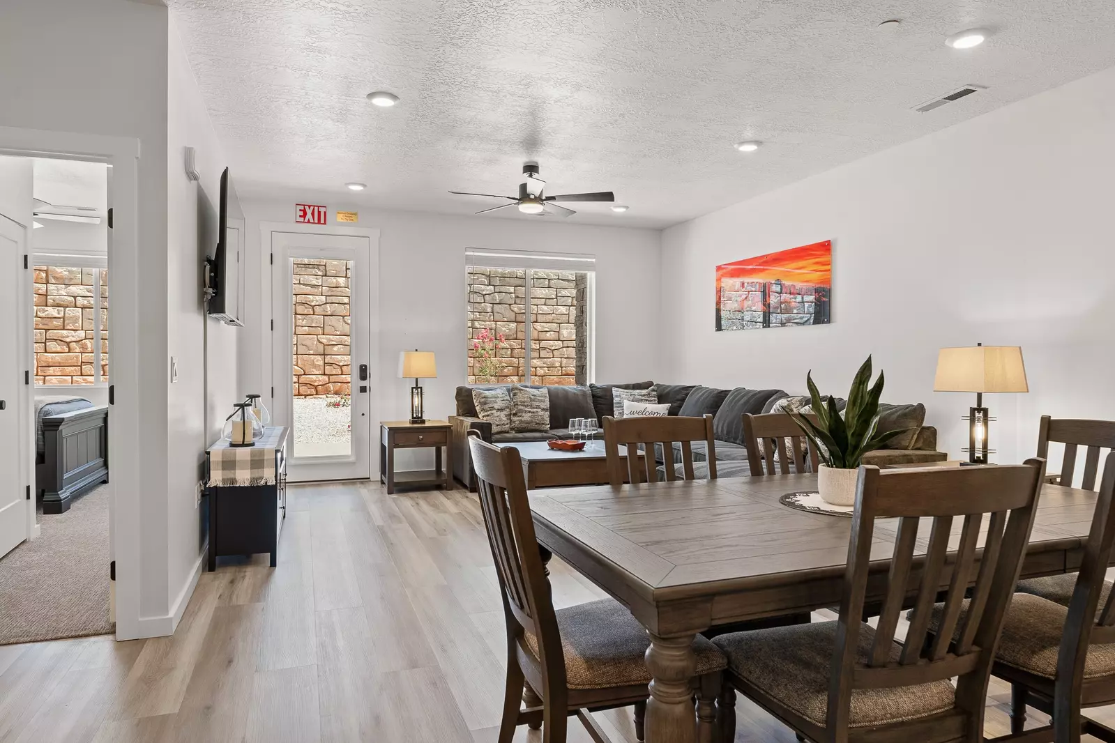 Main Floor Dining Table and Living Area