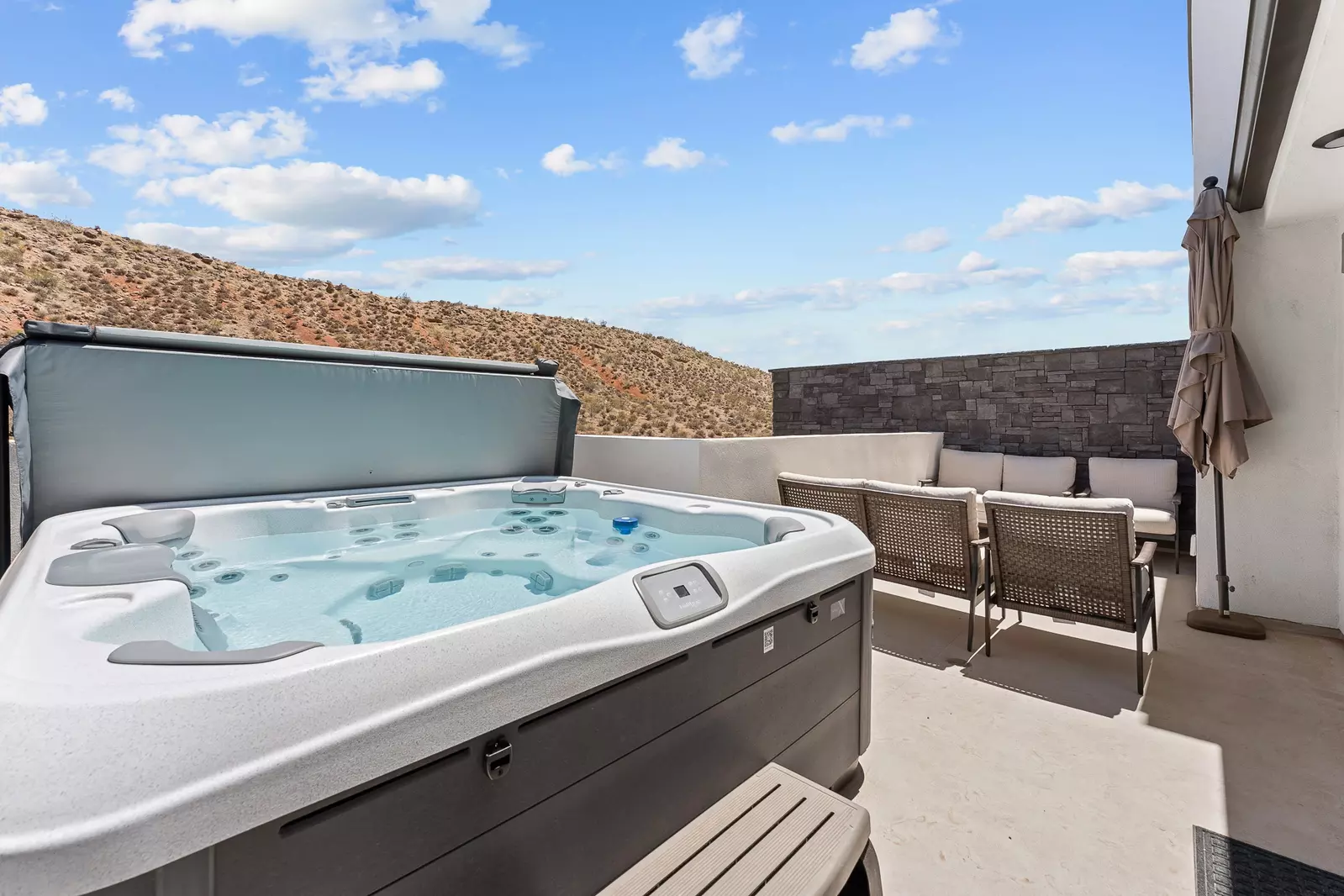 Private Hot Tub and Patio Seating